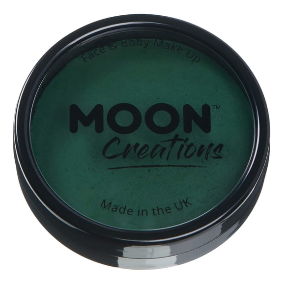 Moon Creations Pro Face & Body Paint Cake Pots Verde oscuro - Maquillaje profesional de pintura facial a base de agua para adultos y niños - 1.26 oz
