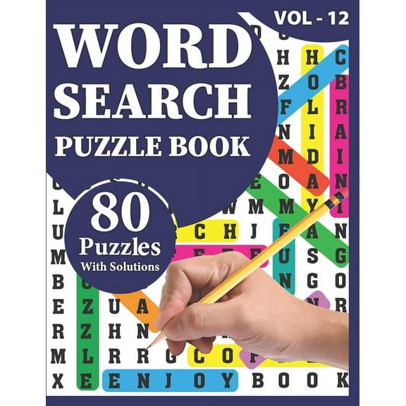Word Search Puzzle Book: 80 Large Print Awesome Adults And Seniors Word Search Brain Games Logic Puzzles Including Solut, (Paperback)