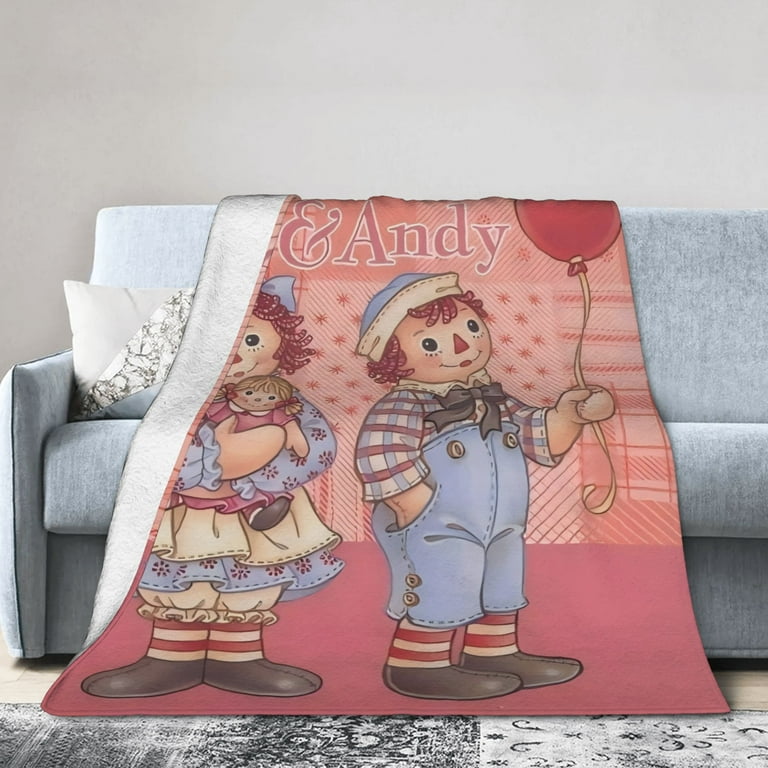 Raggedy Ann & Andy All-Season Flannel Blanket - Soft Thick Flannel