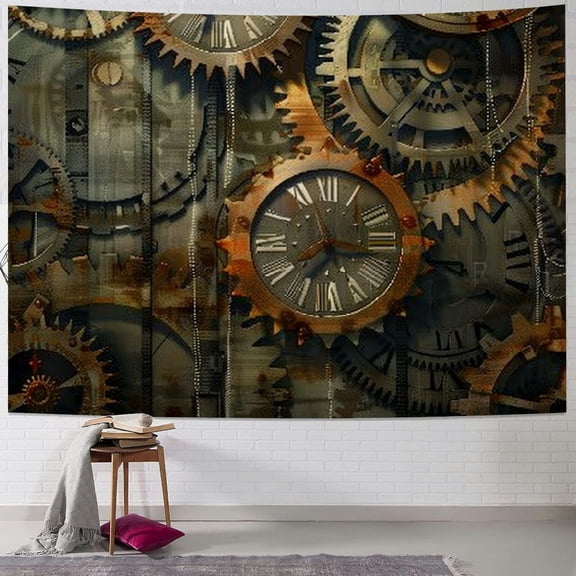 BCIIG Steampunk Gears Tapestry Wall Hanging Unique Style Graphic Tapestries Home Wall Decor Art for Living Room Bedroom Apartment Farmhouse Dorm 40x30inch