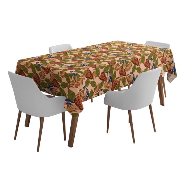 Vargottam Indoor/OutdoorTablecloth58x102 InchRectangleTablecloth Waterproof PatioTableCloths- Spring/SummerTableCovers for Backyard RectangularTable/BBQs/Picnic -Peach