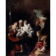 thumbnail image 2 of Sisto, Badalocchio 26x32 Black Ornate Wood Framed with Double Matting Museum Art Print Titled - Christ Carried to the Tomb, 2 of 4