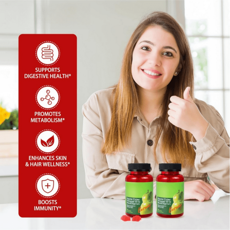 newellme apple cider vinegar b12 multivitamin 60Gummies