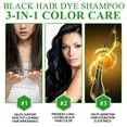 thumbnail image 2 of Black Hair Dye Shampoo 3 in 1 Hair Color Shampoo for Gray Hair Women Men Natural Ingredients 500ml, 2 of 10