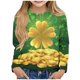 thumbnail image 1 of Blusas y camisas de manga larga con cuello redondo y estampado de San Patricio para niños, blusa informal de manga larga con cuello redondo, blusa de poliéster para niñas, 1 of 4
