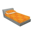 thumbnail image 2 of Ambesonne Ethnic Fitted Sheet & Pillow Sham Set, Traditional Motifs, Twinxl, Vermilion Orange Yellow, 2 of 2