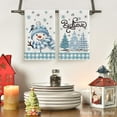 thumbnail image 2 of Beige Blue Xmas Tree Snowman Christmas Kitchen Towels Dish Towels, 18x26 Inch Holiday Bird Believe Winter Decoration Hand Towels Set of 2, 2 of 6