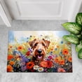 thumbnail image 4 of Welcome Spring Summer Airedale Terrier Portrait Flower Blue Sky Doormat Dale Waterside Dog Lover Indoor Outdoor Welcome Mat - 12001, 4 of 5