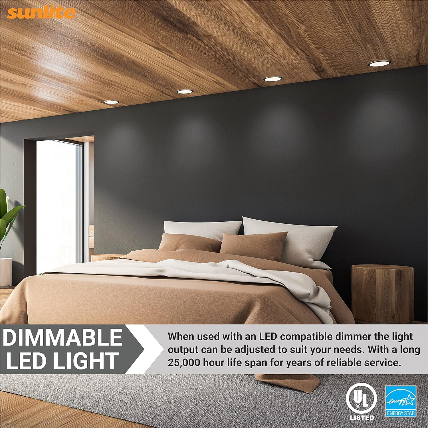 Sunlite LED BR30 Light Bulb, 10.5 Watt (65w Equiv), 800 LMNS, Medium E26 Base, Dimmable, UL Listed, 4000K Cool White, 6 Count