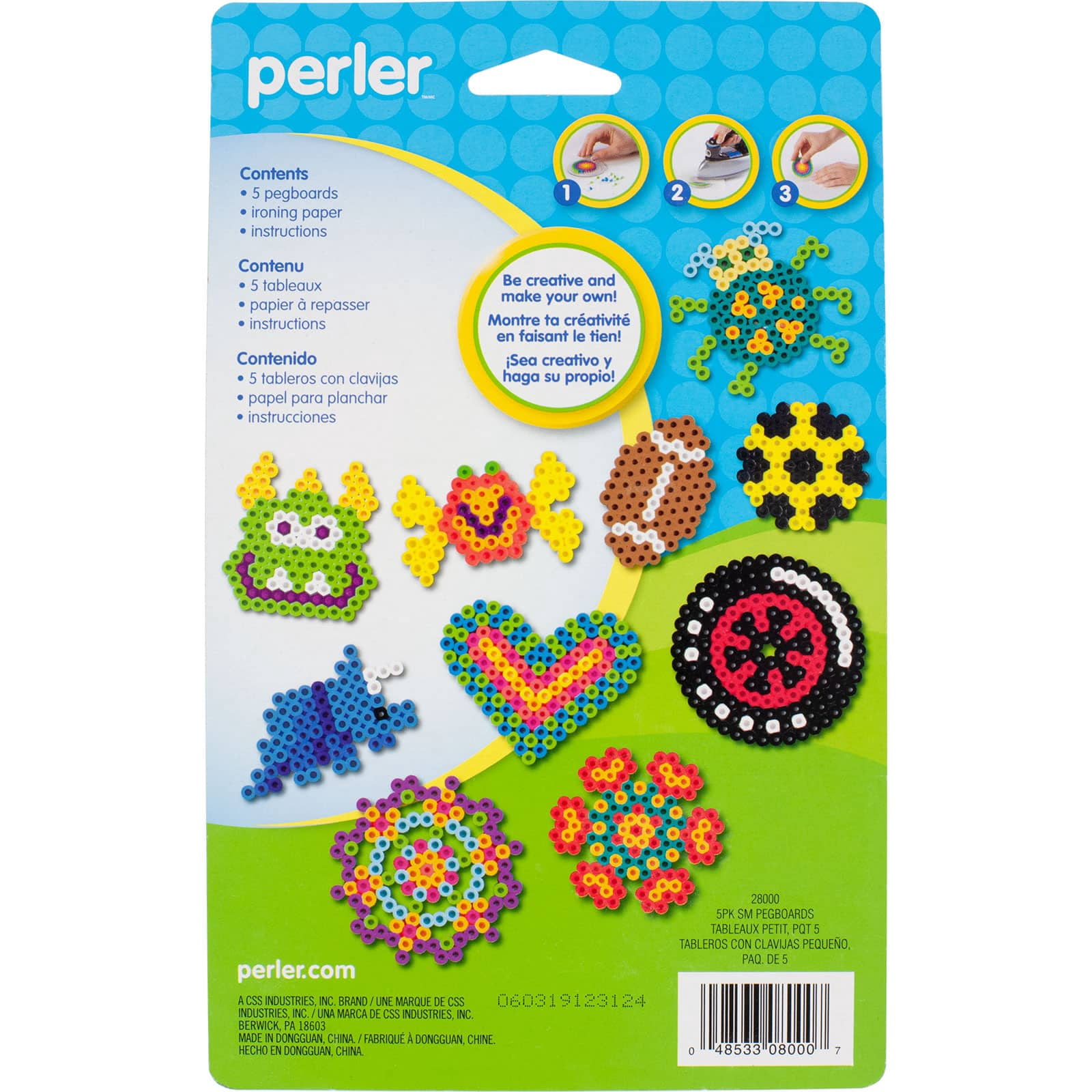 Perler Activity Pegboards, Clear, 6 Pack