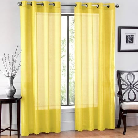 - Ruthy's Textile Window Sheet Solid Sheer Grommet Curtain Panels (Set of 2)