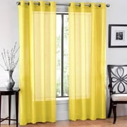 Ruthy's Textile Window Sheet Solid Sheer Grommet Curtain Panels (Set of 2)