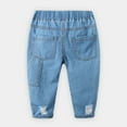 thumbnail image 4 of Boys Jeans Toddler Baby Boys Summer Thin Breathable Loose Wide Leg Ripped Jeans Baby Jeans Blue 1 Years-2 Years, 4 of 4