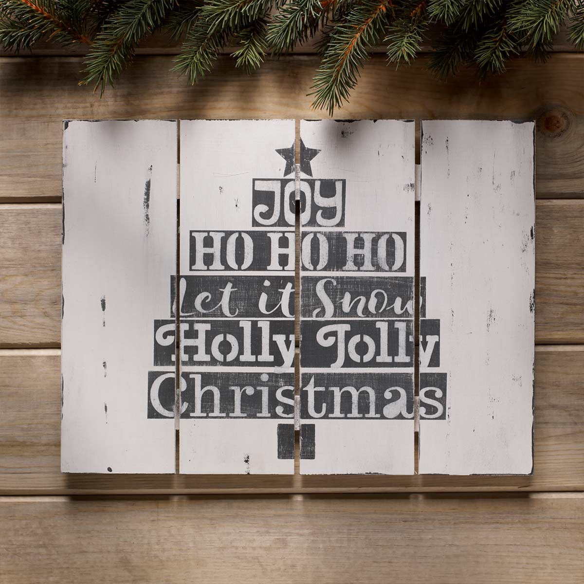 Plaid Unfinished Rectangle Wood Pallet Plaque, 15.9 in x 11.9 in