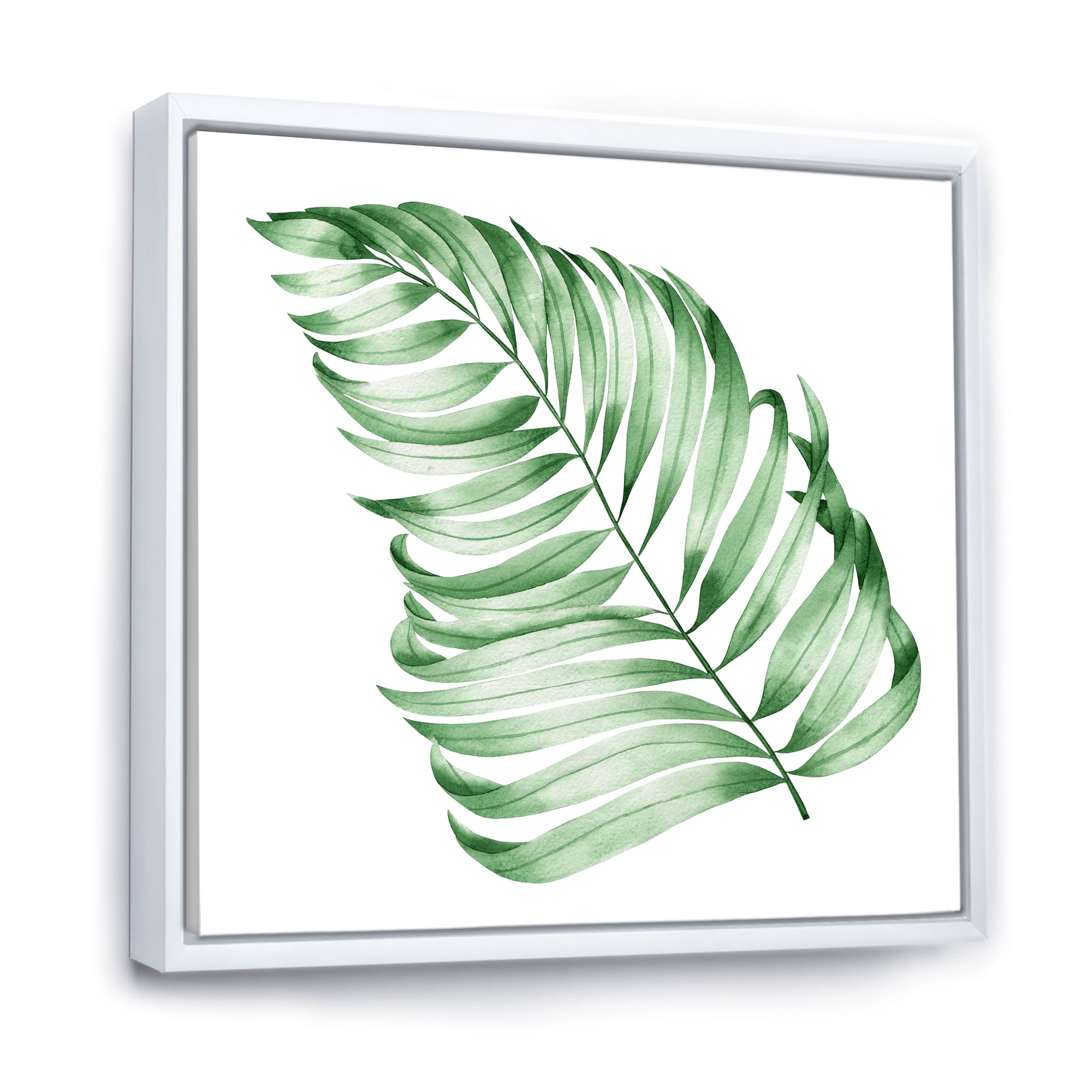Designart 'Close Up Of Tropical Leaf Of Monstera II' Farmhouse Framed Canvas Wall Art Print