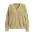 thumbnail image 4 of DIOAZUD Cardigan Sweaters for Women Oversized Chunky Knit Button Down V Neck Long Sleeve Lightweight Fall Sweaters Ladies Outerwear Brown S-XXXL, 4 of 8