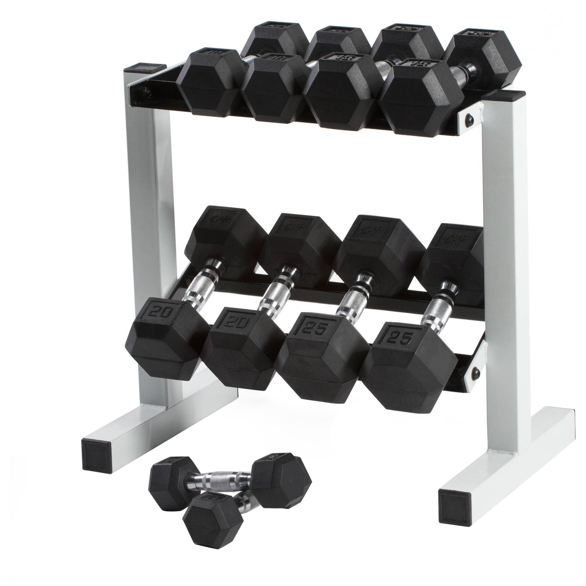CAP 50 lb Rubber Hex Dumbbell Set photo 5