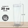 thumbnail image 5 of Tall Orbit Acrylic Tumblers 20 oz. Set of 10, Bulk Pack - Perfect for Iced Coffee, Soda, Other Hot & Cold Beverages - Clear, 5 of 5