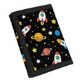 thumbnail image 2 of CHAQLIN Space Print Kids Trifold Wallet for Travel, Polyester Children's Wallet with Portable Slim Trifold Money Organizer, 2 of 7