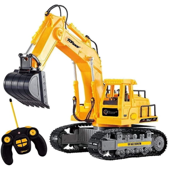 Top Race 7 Channel Full Functional RC Excavator, Battery Powered Electric RC Remote