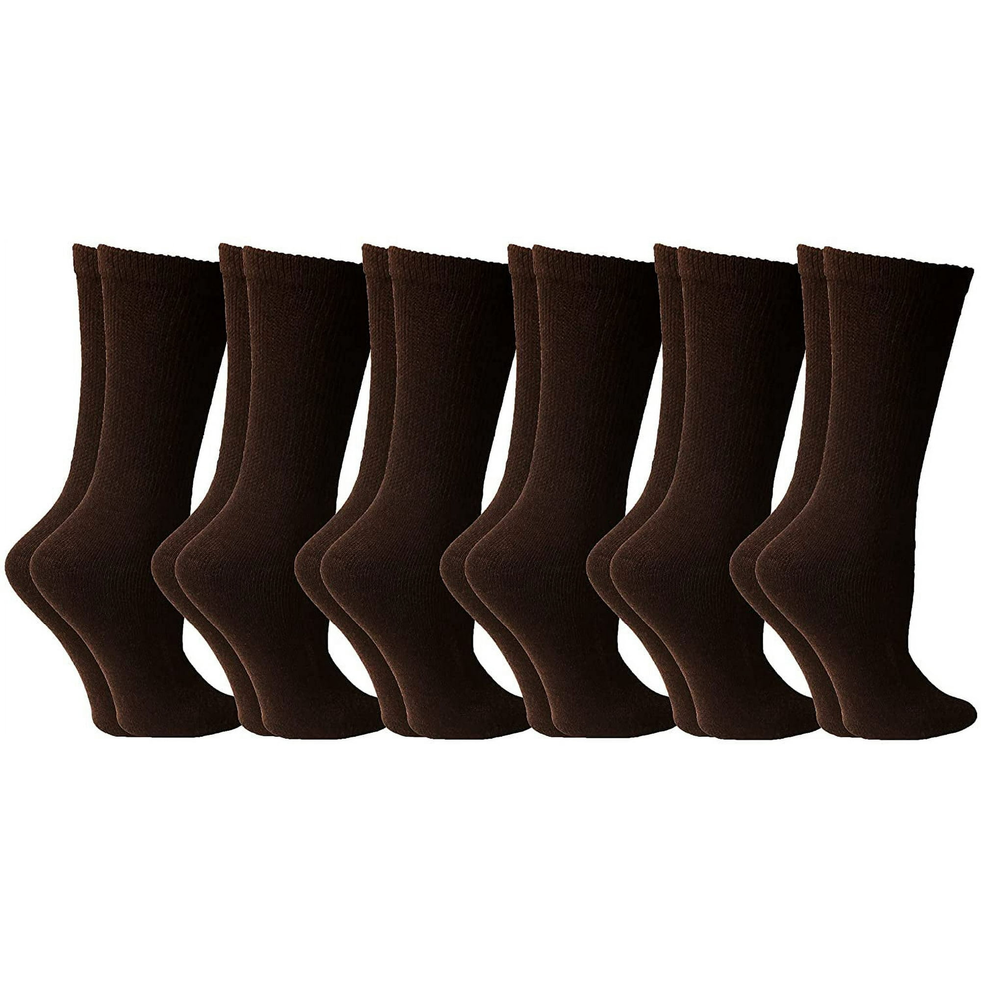 Yacht & Smith Mens or Womens Solid Color Cotton Diabetic Dress Crew Socks, Value Pack (White - 12 Pairs, 10-13)