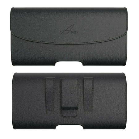 AGOZ Leather Case for Consumer Cellular ZMax 10, ZMax 11, ZMax 5G, Verve Connect, ZTE Blade MAX View Z610DL, ZTE ZMAX PRO Z981, ZTE MAX DUO LTE Z962BL Z963VL, Pouch Holster with Belt Clip and Loops