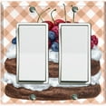 thumbnail image 1 of Metal Light Switch Wall Plate Outlet Cover (Layered Chocolate Berry Cherry Whipped Cream Cake - Double Rocker), 1 of 2
