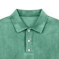 thumbnail image 5 of Zivyakyron Fall Polos for Men Collared Casual Big and Tall Long Sleeve Solid Vintage Shirts Washed Button Green 5XL, 5 of 6