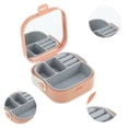 thumbnail image 3 of Unique Bargains Square Multi-Function with Mirror Jewelry Box Organizer Coral Pink, 3 of 5