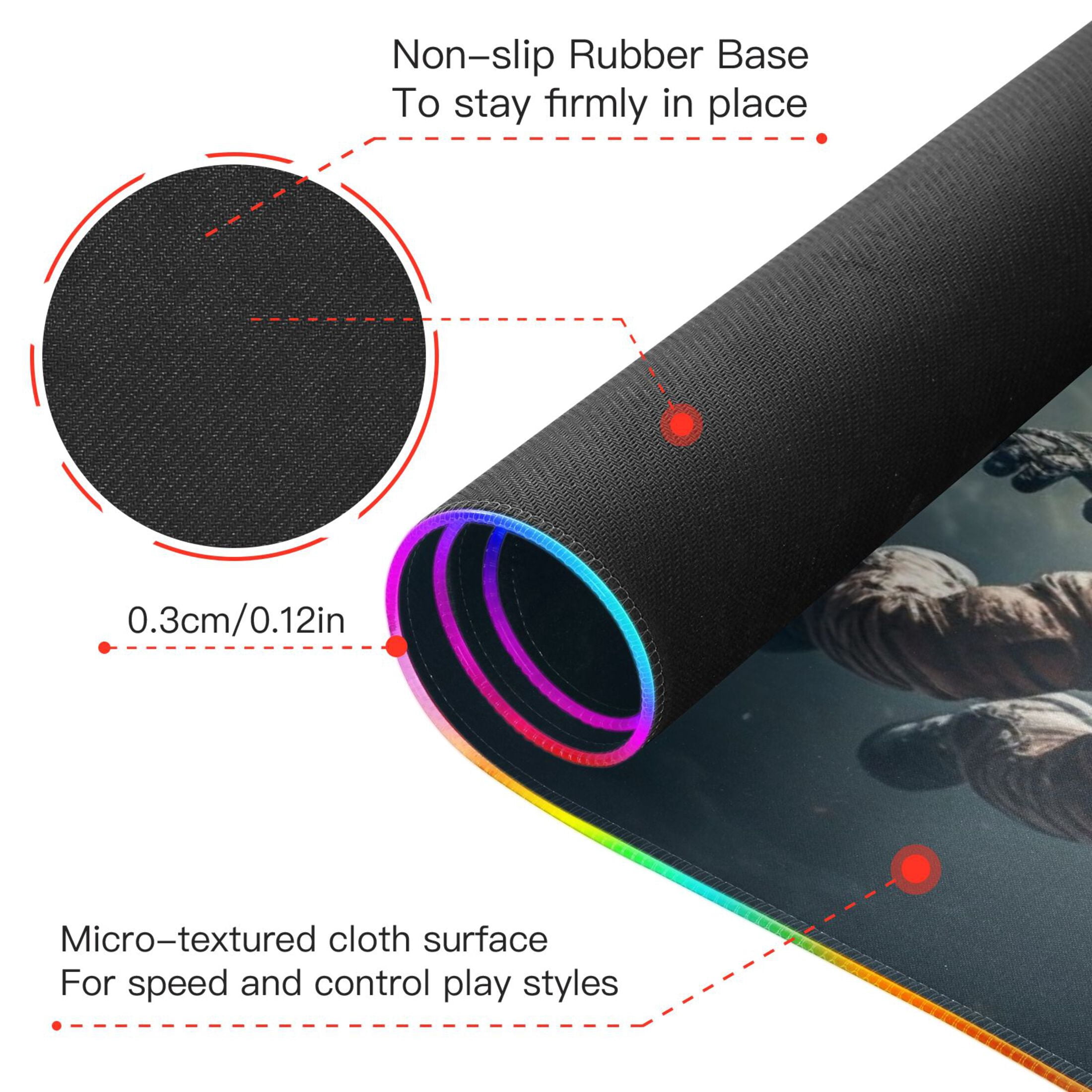 Wireless Charging Mouse Pad Large RGB Gaming Desk Mat 13 Light Modes Mousepad 31.5x11.8 Astronaut in Nebula