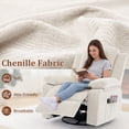 thumbnail image 6 of GEEYOO Swivel Rocker Recliner Chair with Massage and Heat Glider Recliner for Adults with Side Pockets Chenille for Living Room,Beige, 6 of 6