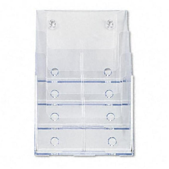 Four-Tier Plastic Desktop Literature Display Rack Clear
