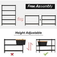 thumbnail image 5 of HELLONE 5-Tier Storage Shelves, Heavy Duty Metal Shelving Unit, Adjustable Garage Storage Shelving Utility Rack for Warehouse Pantry Kitchen Basement Laundry, Black, 48" L x 18" W x 73" H, 5 of 7