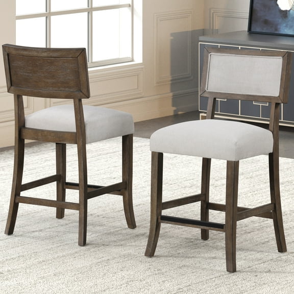 Furniture of America Garth Contemporary Wood Counter Dining Chairs, Walnut (Set of 2)
