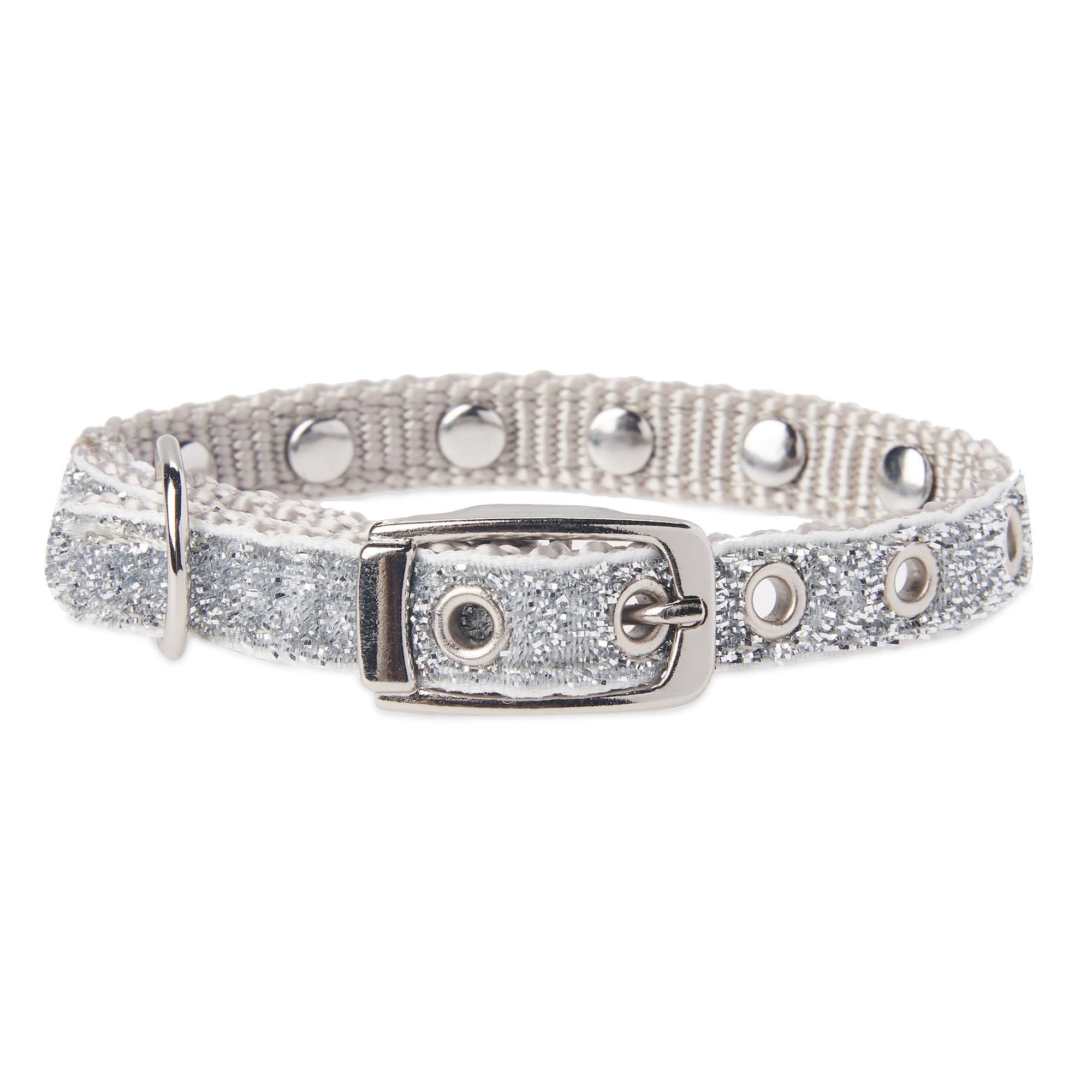 Vibrant Life Rhinestone Fashion Dog Collar, Silver, XSmall Walmart