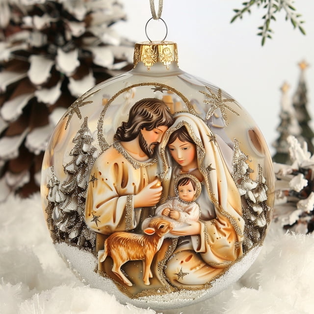 ShinYu Christmas Stereo Vision Nativity Blessing Pendant Nativity Acrylic Car Pendant