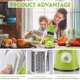thumbnail image 3 of Hand Rotary Vegetable Grater, Manual Multifunctional Vegetable Grater Drum Rape ， with 3 Stainless Steel Blades ， For Fruits, Vegetables and Cheese (Green), 3 of 5