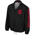 thumbnail image 2 of Unisex The Wild Collective Black Ohio State Buckeyes Coaches Full-Snap Jacket, 2 of 3