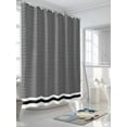 thumbnail image 3 of Fsddascl Farmhouse Black White Striped Shower Curtain Set - 72" x 78" Washable Bathtub Curtain with 12 Hooks, Modern Stripes Waterproof Fabric Stall Shower Curtains for Bathroom/Bathtub Décor, 3 of 6
