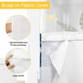 thumbnail image 2 of No Hook Blue Floral Shower Curtain with Snap in Liner Set, Spring Flowers Plants Patchwork Grid Bohemia Waterproof Fabric Bathroom Curtains with See Through Top Window, Hotel Style Stall 54 x 78 Inch, 2 of 6