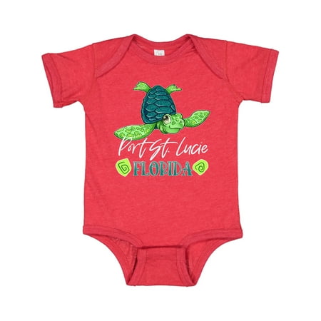

Inktastic Port St. Lucie Florida Happy Sea Turtle Gift Baby Boy or Baby Girl Bodysuit