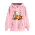 thumbnail image 2 of Womens Halloween Top Fall Winter Loose Casual Hoodies Fleece Sweatshirts Funny Halloween Graphic Long Sleeve Sweaters Pullover with Pocket, 2 of 4
