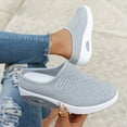 thumbnail image 2 of XEGLSBU Sabots Mule à Coussin d'Air en Maille Extensible Tricotée pour Femmes Mode Confortables Bout Rond Fermé Respirants à Enfiler à Talon Compensé Mules Orthopédiques Espadrilles pour l'Été Décontractées Plage Marche Pantoufles, 2 of 9