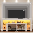 thumbnail image 4 of Blotout 82''Modern LED TV Stand for 85/90'' TV, High Gloss Entertainment Center with Adjustable Shelves & Open Storage, TV Console with 20 Color Changing Lights for Living Room Bedroom Game Room, 4 of 8