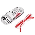 thumbnail image 1 of Anteojos de lectura para presbicia de alta definición, diseño unisex antifatiga, +2,50 dioptrías, parte superior roja, lentes inferiores transparentes, incluye estuche, 1 of 8