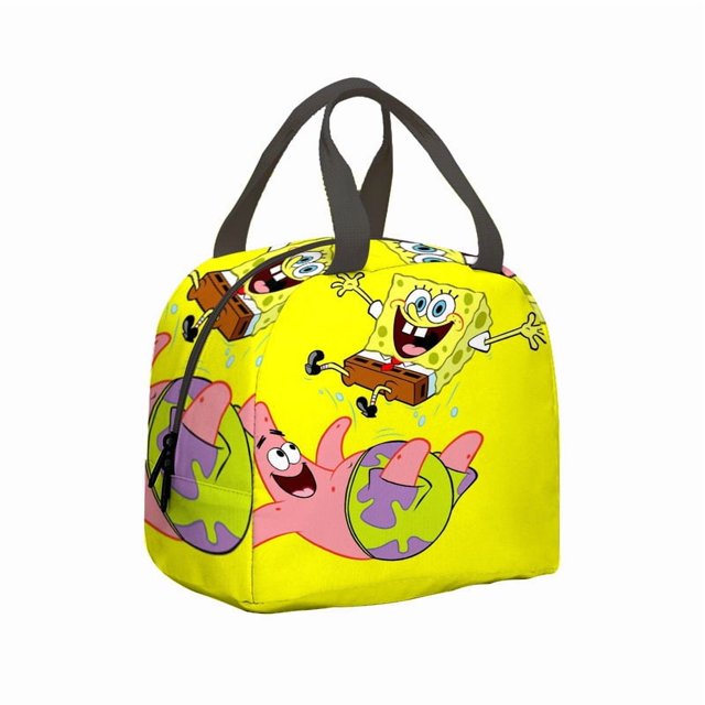 Insulated Lunch Bag Cartoon Anime Design Portable Large Capacity for Students Picnic
