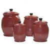 American Atelier 1427922CB Hearthstone 4-Piece Canister Set, Chili Red
