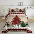 thumbnail image 2 of Feelyou Buffalo Xmas Tree Queen Comforter Set, Magic Christmas Reindeer Bedding Sets, Rustic Farmhouse Bedding Comforter Set, Breathable Home Decor, 3 Pieces, 2 of 8