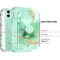 thumbnail image 5 of Meshine for iPhone 11 Case,Three Layer Heavy Duty Shockproof Protection Hard Plastic Bumper +Soft Silicone Rubber Protective Case for Apple iPhone 11 6.1 inch,Green/Gold, 5 of 7