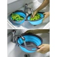 thumbnail image 4 of Colador plegable resistente al calor, colador de cocina de silicona de grado alimenticio no tóxico para pastas, verduras y frutas en cualquier cocina o en viajes de campamento (azul), 4 of 6